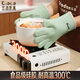 Olodo anti-scald gloves, insulated, thickened and high-temperature-resistant silicone gloves, two-pack for kitchen microwave oven baking, white short style, three-layer thickened, high temperature resistant to 240 degrees