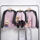 KUCLUT Labubu parent-child clothing 2025 autumn and winter long-sleeved sweatshirts for a family of three and four, mother and daughter tops, gray and purple plus velvet 120 baby