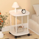 Jingcai coffee table side table bedside table tea table movable trolley storage rack bedside table JCJ28 white