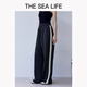 THE SEA LIFE sports pants Ou Hai Yisheng Sports casual pants for women 2025 autumn new contrast knitted trousers 17216 Caffefa gray M