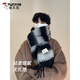 Woodpecker (TUCANO) scarf men's winter contrasting horizontal stripes to keep warm and thicken the atmosphere long scarf student tassel versatile gift box black and gray horizontal stripes