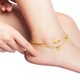 Ningfeng new 18K gold anklet for women double layer love 5D hard gold anklet anti-real 999 pure gold pigment does not fall off double layer