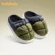 Balabala children's slippers for boys and girls indoor home plus velvet non-slip warm wool slippers baby winter cotton slippers for middle and large children