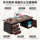 Yulexin office desk and chair combination computer table simple office staff conference table home desk 28MM countertop dark walnut color 140*60CM affordable self-installation