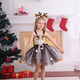 Christmas deer European and American children's elk performance princess skirt girls decoration holiday dress tutu skirt performance costume dark coffee dress 90 S (-105 cm)