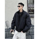 Bo Mingchen bomber jacket men's autumn and winter cotton new American high-end thickened workwear jacket top men black L (recommended 115-130Jin Jin equals 0.5 kg)