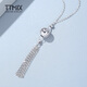 TTMIX new Chinese style platinum necklace pt950 platinum set chain women's tassel platinum pendant platinum necklace clavicle chain 4.5-4.7g 40+3cm
