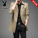 Playboy mid-length windbreaker autumn and winter new casual versatile jacket men's casual versatile handsome dad top jacket black thin M 17085-110Jin Jin equals 0.5 kg