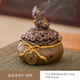 Shi Jin Tea Pet Incense Burner Two-in-one Ceramic Incense Road Antique Incense Furnace Tea Ceremony Golden Toad Incense Furnace Retro Ornaments Plate Incense Burner Sandalwood Lucky Bag Plate Incense Burner - Auspicious Beast + 20 Plate Goose Pear Tent Incense