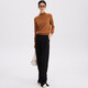 PALUOPO casual and versatile 100% cashmere sweater for women autumn and winter basic multi-color half turtleneck knitted warm sweater New Caramel half turtleneck L 165/105