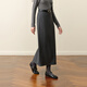 SEIFINI Meng Ziyi endorses glutinous rice straight skirt 2025 autumn and winter new style elastic waist comfortable and slim wool mid-length skirt Smoke S