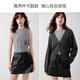 ELLE Gray Gray Vest Knitted Cardigan Two-piece Sheep Wool High-Quality Loose Commuting Casual Suit Medium Gray L