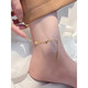Yiqi 18K gold anklet for women AU750 rose gold K gold light luxury niche design anklet length K gold double bell anklet