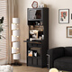 Anniydon ANNIYDON sideboard with wall integrated household sofa living room tea cabinet multi-functional hole board storage coffee cabinet [Dai Black] 0.6m sideboard 60*40*190cm light delivery + hole board 12185