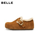 Belle (Belle) Zhou Yutong's same style whole wheat toast Maoli Birkenstock shoes for women 25 winter shopping mall style warm cotton shoes E6V1DDM5 pre-sale brown 38