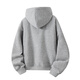 GREATLUIA American street motorcycle style cardigan sweatshirt autumn new trend high street loose casual solid color hooded top for men light gray XL