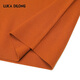 Luca Dilon 100% pure wool autumn new men's skin-friendly inner short-sleeved cardigan orange yellow L (50)