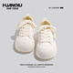 
Global thick-soled big toe shoes for women 2025 autumn new high-rise white shoes cute kitten versatile casual shoes beige 37