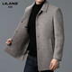 Lilan's new double-sided cashmere coat for men, medium-length woolen woolen coat, daddy high-end casual top, khaki L 175/size