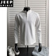 JEEP SPIRIT American Polo Henley shirt men's long-sleeved T-shirt spring and autumn trend cleanfit inner casual men's base sweatshirt black M 95 to 115 Jin Jin equals 0.5 kg can be worn