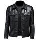 2025 velvet thickened lapel motorcycle leather jacket for men, fashion trend, slim and handsome leather jacket, youth short jacket, black non-velvet XL (size recommendation 115-130Jin Jin equals 0.5 kg)