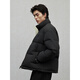GXG Men's Simple Lined Contrast Color Stand Collar Bread Jacket Men's Light Puff Down Jacket Autumn and Winter New Product Black L