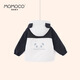 Mami Maka (MOMOCO) children's coat winter thick velvet boys hooded trendy panda cotton coat black 130