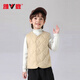 Yalu children's clothing children's velvet vest for boys and girls with warm waistcoat inside parent-child autumn and winter new style khaki 150