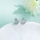 Beijing Gold Trading Center Co., Ltd. Platinum Earrings Pure White Swan Foot Platinum Earrings for Wife’s Birthday Gift Mid-Autumn and Valentine’s Day Approximately 1.99g