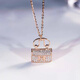 Ticify18K gold moissanite H letter bag necklace women's fashion new full diamond pendant clavicle chain rose gold