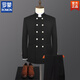 ROMON Mao suit men's Chinese style stand collar double breasted suit suit Chinese style wedding groomsmen dress performance suit black double breasted suit with pants L 175 weight 125-140 Jin Jin equals about 0.5 kg
