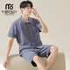 Modal 7A antibacterial 100% cotton summer couple pajamas for one man and one woman, short-sleeved trousers, can be worn as home clothes, thin 09M12806 male L