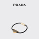 PRADA/Prada gift women's sheepskin braided bracelet jewelry black