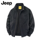 Jeep (JEEP) American genuine high-end pure cotton work jacket top men's spring and autumn American handsome heavyweight flight jacket autumn and winter black regular shopping mall same style XL