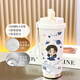 Lock Lock (LOCK/LOCK) cartoon thermos cup student portable stainless steel ceramic cup office high-value large capacity coffee cup [food grade] antique white-BXAB15786 animation stainless steel