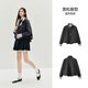 Semirjacke für Frauen Herbst Knospen Spleißen Plaid losen Standkragen 2025 Literarische Pendlerjacke 10A525108004