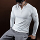 Monster Guardians new product N series men's spring and autumn breathable sports leisure fitness long-sleeved T-shirt Henry shirt White_White M