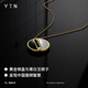 YIN Yi Series Go Necklace - Black and White 18k Gold Hetian Jade Pendant Men's and Women's Jewelry Small Size