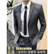 Playboy (PLAYBOY) Suit Suit Men's Korean Slim Jacket Groom Wedding Dress Business Professional Formal Casual Small Suit Men Double-button Black Suit+Trousers+Vest L (Recommended 115-130 Jin Jin equals 0.5 kg)