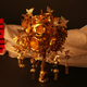 Flower wedding gifts bride wedding gifts Chinese style Xiuhe clothes accessories for best friend golden high-end imitation gold hand-held flowers Golden branch roses Finished product (made) + acrylic gift box