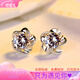 PT950 platinum earrings for women, platinum moissanite diamond earrings for fashionable gifts, a pair of earrings, a pair of flower four-leaf earrings, light luxury style