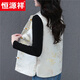 Hengyuanxiang New Chinese Style National Style Vest Women's Spring and Autumn Short Style 2025 New Style Foreign Style Outerwear Vest Mother's Thin Vest Vest Off-White L Reference 95-110Jin Jin is equal to 0.5 kg