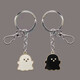 
[White Ghost] Keychain Simple Cartoon Accessories Men and Women's Schoolbags Keychain Couple Ornaments Black White + Black