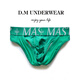 DM men's underwear, low waist, sexy and stylish double thong, exposed buttocks and smooth material, black M