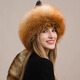 Yinghui fox fur hat for women and men in winter Northeastern ear protection warm genuine leather Mongolian hat ethnic style fur hat for women winter silver fox true color M head circumference 56-58cm