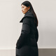 Ai Lai Song Jia's same style down jacket women's 2025 autumn and winter temperament short 90 goose down waist warm jacket carbon black S