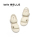 Belle Girls' Shoes Soft Casual Sandals 2025 Xiaxin Mall Same Velcro Love Sandals V1151B65 Beige 30