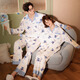 Gongdie Light and Soft Disney Stitch Pajamas Couple Style Long Sleeve Spring and Autumn Men's Homewear Set