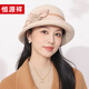 Hengyuanxiang hat women's autumn and winter warm hat woolen hat fashion versatile fisherman hat birthday gift camel