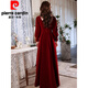 Pierre Cardin Toast Wear Bride Autumn Winter Wedding Dress Back Home Can Wear Dress Engagement Red Dress Women Red Model S